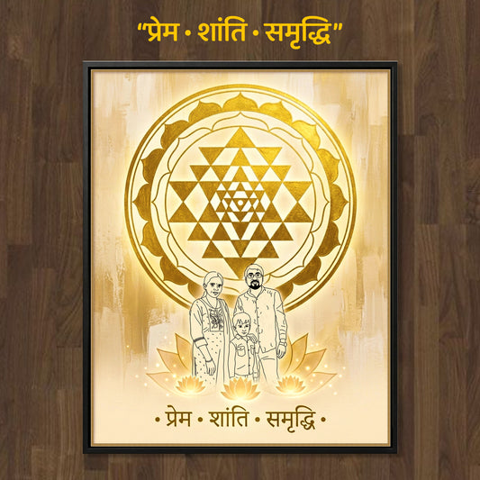 “श्री यंत्र प्रेम • शांति • समृद्धि कैनवास”